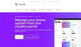 
							         Vonage Business Cloud Features - Admin Portal								  
							    