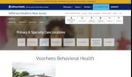 
							         Voorhees Behavioral Health | Jefferson Health New Jersey								  
							    