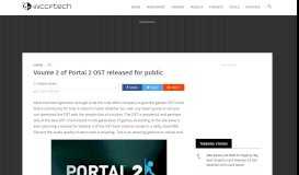 
							         Voume 2 of Portal 2 OST released for public - Wccftech								  
							    