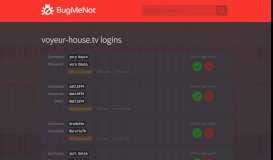 
							         voyeur-house.tv passwords - BugMeNot								  
							    