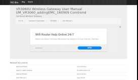 
							         VR3060U Wireless Gateway User Manual ... - FCC ID								  
							    