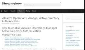 
							         vRealize Operations Manager Active Directory Authentication								  
							    