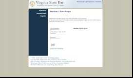 
							         VSB Member Login - Virginia State Bar								  
							    