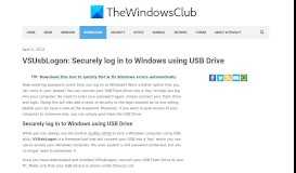 
							         VSUsbLogon: Securely log in to Windows using USB Drive								  
							    