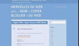 
							         vtiger CRM – Open Source CRM Demo | Merveilles du web 2.0... mon ...								  
							    