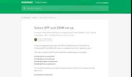 
							         Vuture SPF and DKIM set up | OnDMARC Help Center								  
							    
