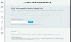 
							         VW Emissions Modification Lookup								  
							    