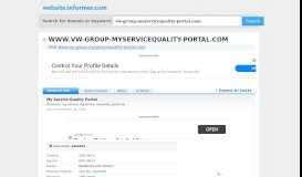 
							         vw-group-myservicequality-portal.com at WI. My Service Quality Portal								  
							    