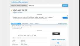 
							         vwp.co.za at WI. Metropolitan Secure Online Services Login								  
							    