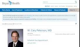 
							         W. Cary Peterson | Lincoln, NE | Bryan Health								  
							    
