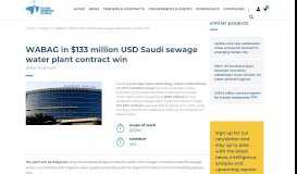 
							         WABAG in $133 million USD Saudi sewage water plant contract win ...								  
							    