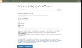 
							         Wabtec Layoffs - TheLayoff.com								  
							    