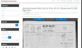 
							         Waco Daily Examiner (Waco, Tex) - The Portal to Texas History - UNT								  
							    