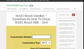 
							         WAEC Result Checker – How To Check WAEC Result 1980 - 2019								  
							    