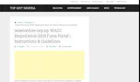 
							         waeconline.org.ng: WAEC Registration 2019 Form Portal | Instructions ...								  
							    