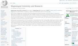 
							         Wageningen University and Research - Wikipedia								  
							    