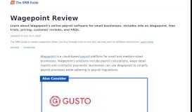 
							         Wagepoint Reviews, Pricing, and FAQs - The SMB Guide								  
							    