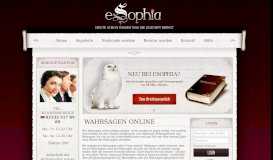 
							         Wahrsagen Online bei dem Esoterik Portal eSophia								  
							    