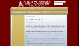 
							         Waiting List Portal - Portage Metropolitan Housing Authority								  
							    