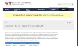 
							         Waiving Health Insurance Coverage | Harvard University Student ...								  
							    
