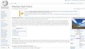 
							         Wakatipu High School - Wikipedia								  
							    