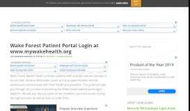 
							         Wake Forest Patient Portal Login at www.mywakehealth.org ...								  
							    