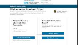 
							         Wake Forest University - Login or New User Registration - Student Blue								  
							    