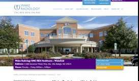 
							         Wakefield Outpatient Medical Imaging | Wake Radiology								  
							    