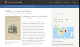 
							         Walden; or Life in the Woods | Environment & Society Portal								  
							    