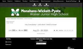 
							         Walker Junior High School - Weekly Assignments								  
							    