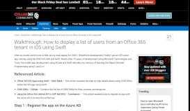 
							         Walkthrough: How to display a list of users from an Office 365 tenant in ...								  
							    