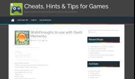 
							         Walkthroughs to use with Quell Memento |								  
							    