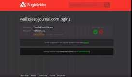
							         wallstreet-journal.com passwords - BugMeNot								  
							    