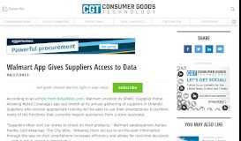 
							         Walmart App Gives Suppliers Access to Data | News | Consumer ...								  
							    