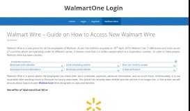 
							         Walmart Wire - Updated Login Portal - WalmartOne ...								  
							    