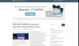 
							         Walmart's HRM: Recruitment, Selection, Employee Retention ...								  
							    
