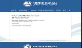 
							         Walter Colton Middle Open House | Monterey Peninsula Unified ...								  
							    