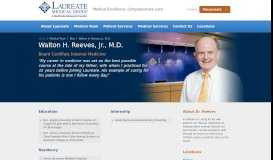 
							         Walton H. Reeves, Jr., M.D. - Laureate Medical Group > Medical Team ...								  
							    