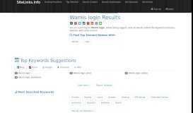 
							         Wamis login Results For Websites Listing - SiteLinks.Info								  
							    