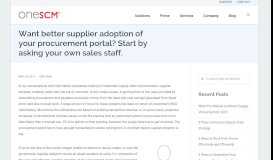 
							         Want better supplier adoption of your procurement portal? Start by ...								  
							    