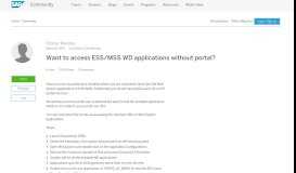 
							         Want to access ESS/MSS WD applications without portal? | SAP Blogs								  
							    