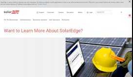 
							         Want to Learn More About SolarEdge? | SolarEdge | A World Leader ...								  
							    