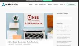 
							         Want to Take NSE Certification Exam? Now You Can! - Trade Brains								  
							    