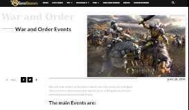 
							         War and Order Events | GamerDiscovery								  
							    