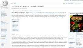 
							         Warcraft II: Beyond the Dark Portal - Wikipedia								  
							    