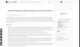 
							         Ward Transport & Logistics Deploys in the Kronos Cloud ...								  
							    