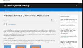 
							         Warehouse Mobile Device Portal Architecture - Microsoft Dynamics ...								  
							    