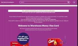 
							         Warehouse Money Visa Card | 5% discount at The Warehouse								  
							    