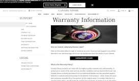 
							         Warranty Information | Canada Goose®								  
							    
