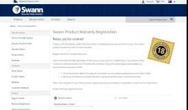 
							         Warranty Registration Australia - Swann								  
							    
